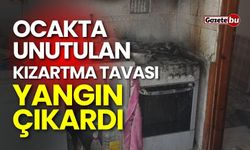 Ocakta unutulan kızartma tavası yangın çıkardı