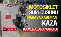 Motosiklet Sürücüsünü Havaya Savuran Kaza Kameralara Yansıdı