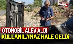 Otomobil alev aldı, kullanılamaz hale geldi