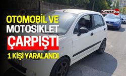 Otomobil ve Motosiklet Çarpıştı: 1 Kişi Yaralandı