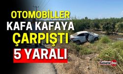 Otomobiller Kafa Kafaya Çarpıştı: 5 Yaralı