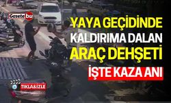 Yaya Geçidinde Kaldırıma Dalan Araç Dehşeti, İşte Kaza Anı!