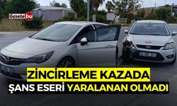 Zincirleme Kazada Şans Eseri Yaralanan Olmadı