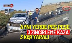 Aynı yerde peş peşe 3 zincirleme kaza: 3 yaralı