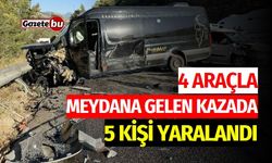 4 Araçla Meydana Gelen Kazada 5 Kişi Yaralandı