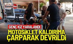 Motosiklet kaldırıma çarparak devrildi, genç kız yaralandı