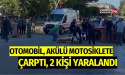 Otomobil, Akülü Motosiklete Çarptı: 2 Yaralı