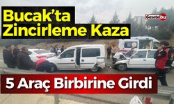 Bucak’ta Feci Kaza! 5 Araç Birbirine Girdi