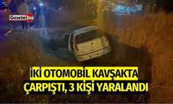 İki otomobil kavşakta çarpıştı: 3 yaralı