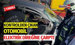 Kontrolden çıkan otomobil elektrik direğine çarptı: 2 yaralı