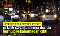 Direksiyon hakimiyetini kaybetti, ortalık savaş alanına döndü