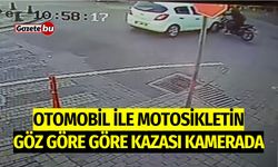 Otomobil ile motosikletin göz göre göre kazası kamerada