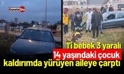 14 yaşındaki çocuk kaldırımda yürüyen aileye çarptı: 1’i bebek 3 yaralı