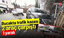 Bucakta trafik kazası: 2 araç çarpıştı, 1 yaralı