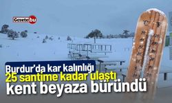 Burdur'da kar kalınlığı  25 santime kadar ulaştı