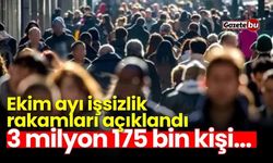 Ekim ayı işsizlik rakamları açıklandı! 3 milyon 175 bin kişi...