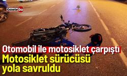 Otomobil ile motosiklet çarpıştı: Motosiklet sürücüsü yola savruldu