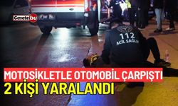 Motosikletle otomobil çarpıştı! 2 yaralı