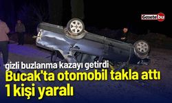 Bucak'ta otomobil takla attı: 1 kişi yaralı