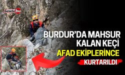 Burdur'da mahsur kalan keçi: AFAD ekiplerince kurtarıldı