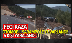 Feci kaza: Otomobil şarampole yuvarlandı! 5 yaralı