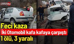 Feci kaza: İki Otomobil kafa kafaya çarpıştı