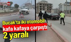 Bucak’ta iki otomobil kafa kafaya çarpıştı: 2 yaralı