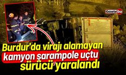 Burdur'da virajı alamayan kamyon şarampole uçtu: 1 yaralı