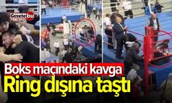 Kick boks maçında kavga: Ring dışına taştı