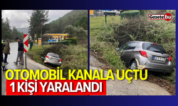 Otomobil kanala uçtu, 1 yaralı!