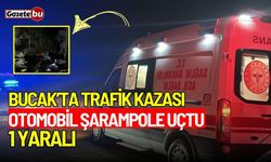 Bucak’ta trafik kazası: Otomobil şarampole uçtu 1 yaralı