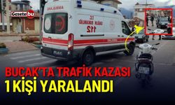 Bucakta Trafik kazası: Motosikletle otomobil çarpıştı