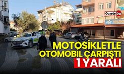 Motosiklet ve otomobil çarpıştı: Motosiklet sürücüsü yaralandı