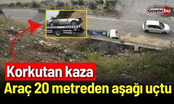 Korkutan kaza: Araç 20 metreden aşağı uçtu