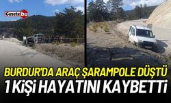 Burdur'da hafif ticari araç şarampole düştü:1 ölü, 1 yaralı