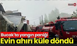 Bucak'ta yangın paniği: Evin ahırı küle döndü