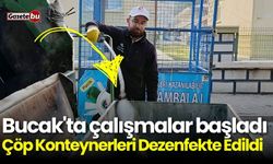 Bucak'ta Çalışmalar başladı: Çöp konteynerleri dezenfekte edildi