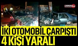 İki Otomobil Çarpıştı: 4 Yaralı