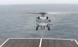Askeri helikopter denize acil iniş yaptı