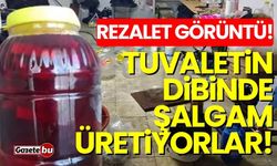 Rezalet görüntü! Tuvaletin dibinde şalgam üretiyorlar...