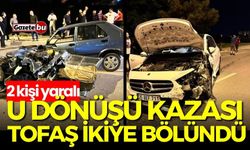 U dönüşü kazası: Tofaş ikiye bölündü