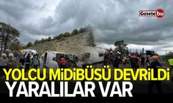 Yolcu midibüsü devrildi! Yaralılar var