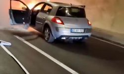 Demirkapı Tüneli’nde otomobil alev aldı