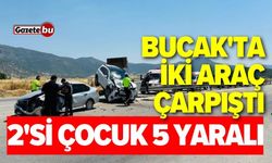 Bucak'ta iki otomobil çarpıştı: 2'si çocuk 5 yaralı