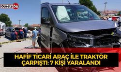 Hafif ticari araç ile traktör çarpıştı: 7 kişi yaralandı