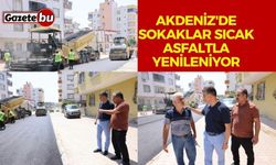 Akdeniz'de sokaklar sıcak asfaltla yenileniyor
