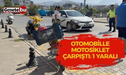 Otomobille motosiklet çarpıştı: 1 yaralı