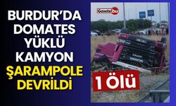 Domates yüklü kamyon şarampole devrildi: 1 ölü