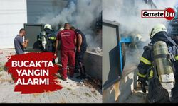 Bucak’ta iş yerinde yangın alarmı