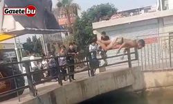 İş makinesi çocuklar için tramplen oldu